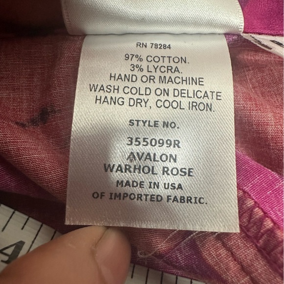 Finley Pink Long Sleeve Wrap Blouse with Tie Front size S - Picture 8 of 9